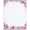 Pipilo Press 48 Pack Purple Watercolor Floral Stationery Paper and Envelopes Set, 8.5" x 11" - 3 of 4
