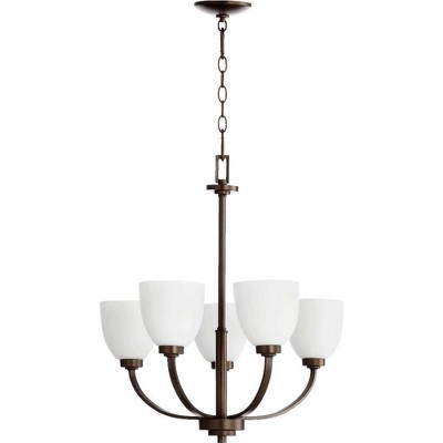 Quorum Lighting Reyes 5-Light Chandelier, Oiled Bronze, 26 Width, 24.25 Height