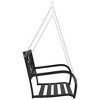 Garden Swing Bench Black Steel and Plastic Medium - 4 of 4