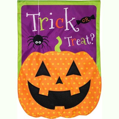 Jack O Lantern Halloween Applique Garden Flag Holiday 18" x 12.5" Briarwood Lane