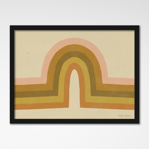 Americanflat Abstract 11x14 Framed Print - Rainbow Watercolor Wall Art Room Decor by Pauline Stanley