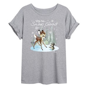 Women's - Disney - Christmas - Up To Snow Good Oversized Graphic T-Shirt - 1 of 4