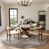 POVISON Mid-Century Modern Wood Dining Chairs Set of 2, White & Walnut Leather Side Table, Fully Assembled - 2 of 4