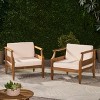 Christopher Knight Home Bianca Outdoor Acacia Wood Club Chairs with Cushions - 2 of 4
