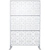 CAVINAS Patio Decorative Screen Metal Fence Privacy Screen with Hollow Geometric Pattern for Outside and Garden, 76" H×48" W - 3 of 4