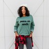 Simply Sage Market Women's Graphic Sweatshirt Peace On Earth Bold Cursive - 2 of 4