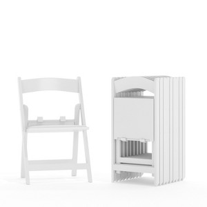 Flash Furniture HERCULES 10 Pack Kids White Resin Folding Event Party Chair with Vinyl Padded Seat - 1 of 4