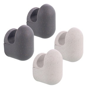 WAGNER – design yourself Wall Hook Set, Black Rubber & Steel, 4pc — Supports up to 35 lbs - 1 of 4