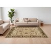 Ivory Brown and Gold Wool Oriental Hand Knotted Area Rug - 2 of 4