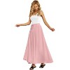Women's High Waisted Pleated Flowy Maxi Skirt - Summer Casual with Pockets Light Pink Light Pink - 2 of 4