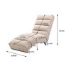 Gulches Linen Massage Chaise Lounge Ergonomic Tufted High Density Foam Side Storage Pocket Easy Assembly For Office Living Room Bedroom Beige - 2 of 4