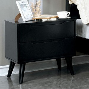 Royal Hampton Mid Century Modern Nightstand, Black - 1 of 4