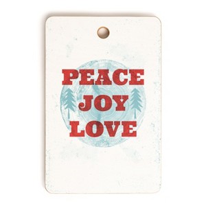 Heather Dutton Peace Joy Love Woodcut Cutting Board Rectangle -Deny Designs - 1 of 3