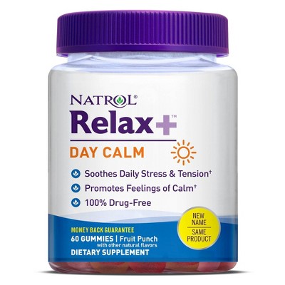 Natrol Relax + Day Calm Mood & Stress Gummies - Fruit Punch - 60ct