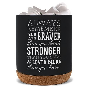Elanze Designs Braver Stronger Black X-Large Cork Bottom, Kitchen Counter, Ceramic Stoneware, Coffee, Tea and Hot Chocolate, Machine Brewing, K - 1 of 1