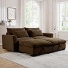 3 Pieces Modern Sofa With Storage Ottoman, Modular Couch Sectional Sofas Small With Pillows And Round Armrests, Small L Shape Sofa-Cuddlewood - 2 of 4