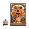 ROBOTIME 3D Puzzles Wooden Puzzle Glittering Golden Sunflower Wall Art, Home Decor, Home Decor, Unique Holiday Gifts for Adult, Yellow, 3.1"*6.5"*8.5" - 4 of 4