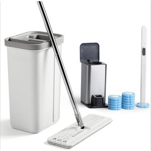 The Ultimate 2-in-1 Mop Set: For Floors & Walls - Complete System with Wringer and 3 Washable Microfiber Pads - 1 of 4