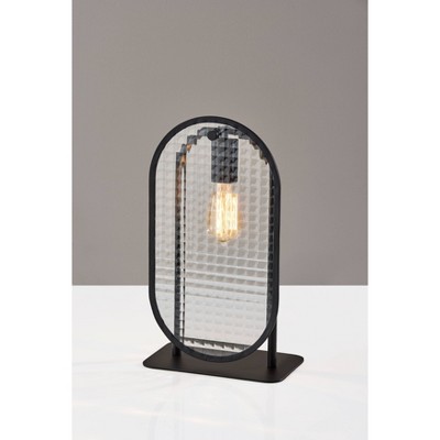 Edison Black Glass Desk Table Lamp with Metal Stand