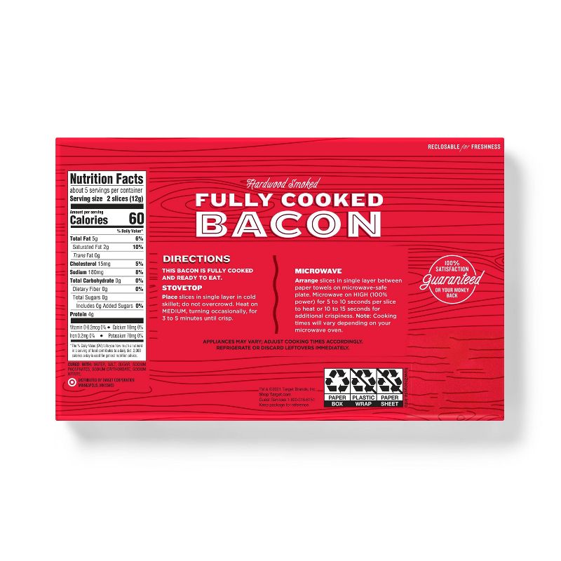 Fully Cooked Bacon - 2.1oz - Market Pantry&#8482;, 4 of 5