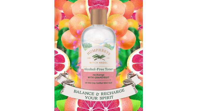Humphreys Recharge Witch Hazel with Grapefruit Alcohol Free Toner - 8 fl oz, 2 of 8, play video