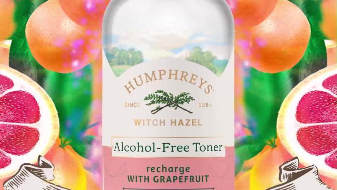 Humphreys Recharge Witch Hazel with Grapefruit Alcohol Free Toner - 8 fl oz, 2 of 8, play video