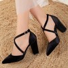 Sina - Black Velvet High Heels | Forever & Always Shoes - 4 of 4