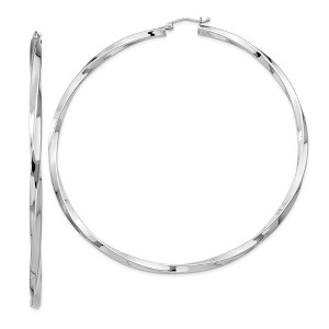 Black Bow Jewelry 3mm, Sterling Silver, Twisted Round Hoop Earrings, 80mm Dia.(3 1/8 In) - 1 of 4