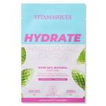 Vitamasques Hydrate Hyaluronic Cactus Biodegradable Sheet Mask & Eco Pouch - 0.71 fl oz