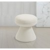 Meridian Furniture,Drum Faux Shearling Teddy Fabric Ottoman/Stool - 2 of 4
