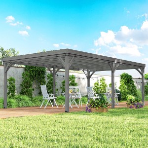Outsunny Outdoor Wooden Pergola, Grape Vine Gazebo with Concrete Anchors for Garden, Patio, Backyard, Deck - 1 of 4