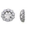 Pompeii3 1 1/2ct Diamond Halo Earring Studs Jackets 14k White Gold  (6-6.7mm) - 2 of 3