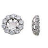 Pompeii3 1 1/2ct Diamond Halo Earring Studs Jackets 14k White Gold  (6-6.7mm) - image 2 of 3