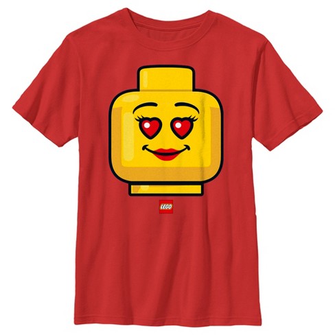 Boy's Lego® Heart Eyes Face T-shirt - Red - Large : Target