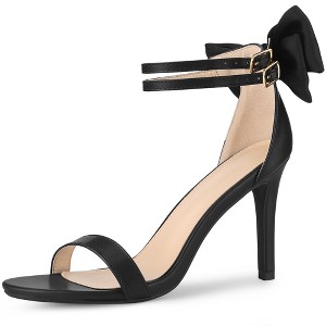 Allegra K Women's Bow Back Ankle Straps Stiletto High Heel Sandals - 1 of 4