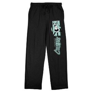 Hatsune Miku Character Men's Black Sleep Pajama Pants - 1 of 4