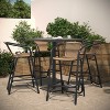Flash Furniture Lila Set of 4 Commercial Grade Indoor-Outdoor PE Rattan Restaurant Barstools with Aluminum Frames and Footrests - 2 of 4