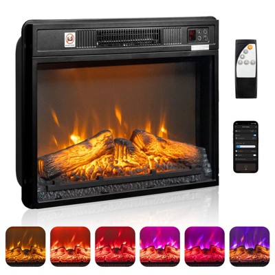 Karl Home 1400-Watt 18-inch Smart Electric Fireplace Insert with WIFI Function and 6-Color Flames