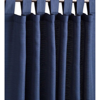 Grasscloth Outdoor Curtain Panel with Tab Top, 54"W x 96"L