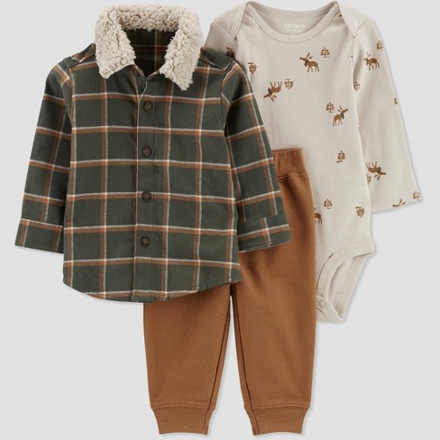 Carter's Just One You®️ Baby Boys' Plaid Top & Bottom Set - Green/Brown -  ShopStyle