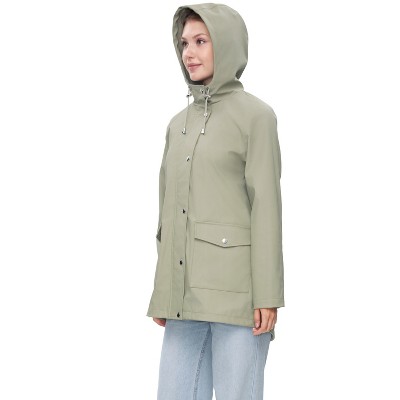 Женские куртки Rokka&Rolla Women's Waterproof Rain Coats Hooded Jackets-Sage Green, size Medium — фото 8