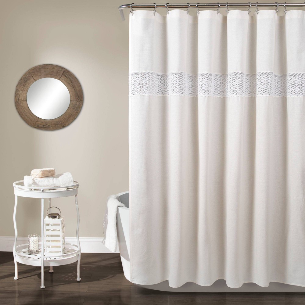 Photos - Shower Curtain Dana Lace  White - Lush Décor
