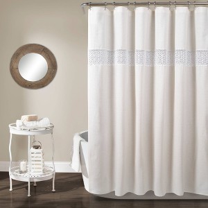 Dana Lace Shower Curtain White - Lush Decor