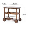 NAYSAYE Bar Serving Cart Modern Industrial Wood and Aluminum Design with Storage and Wheels for Dining Room , Brown, 35.5"*35.5"*29.5" - 4 of 4
