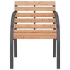 vidaXL Garden Chair Set of 2 Brown Wood seat and backrest, steel frame - 4 of 4