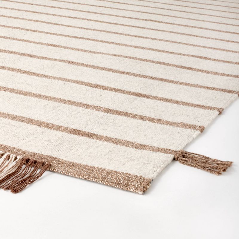 Handwoven Plaid Flat Weave Area Rug Cream/Brown - Threshold™ designed with Studio McGee, 4 of 6