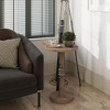 JIONJOY Classic Pedestal Side Table - Rustic Tray Top End Table for Living Room, Bedroom or Entryway - 2 of 4