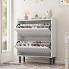 Farmhouse Shoe Storage Cabinet with Flip Drawers, Adjustable Shelves, Modern Hidden Slim Narrow Shoe Rack Cabinet for Entryway, Nature - 4 of 4