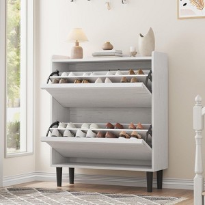 Acekool Flip Drawer Shoe Cabinet with Adjustable Shelves, Hidden Shoe Organizer for Entryway - 1 of 4