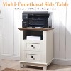 AMERLIFE 18" Farmhouse End Table 2 with Charging Station & 2 Storage Drawers - 4 of 4